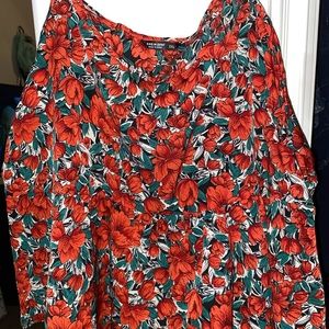 Red floral tank top